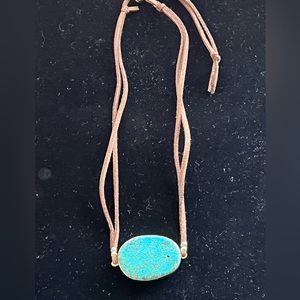 Scout14k gold dipped suede stone wrap bracelet/necklace